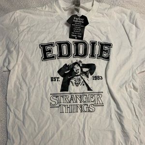 HANDMADE SMALL BUSINESSES EDDIE MUSON STRANGER THINGS WHITE TEE GILDAN SHIRT